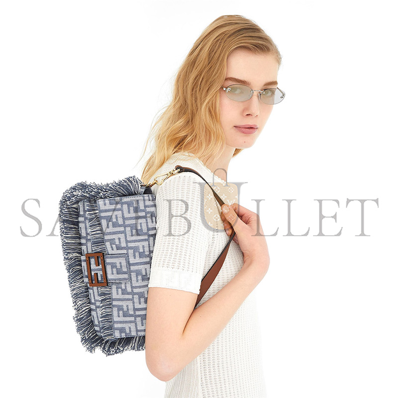 f**di baguette blue De*1m effect ff jacquard bag 8br600aut4f1sxq (27*15*6cm)